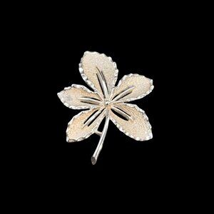 Vintage Sarah Coventry Gold Tone Leaf Brooch (3232-1-2)